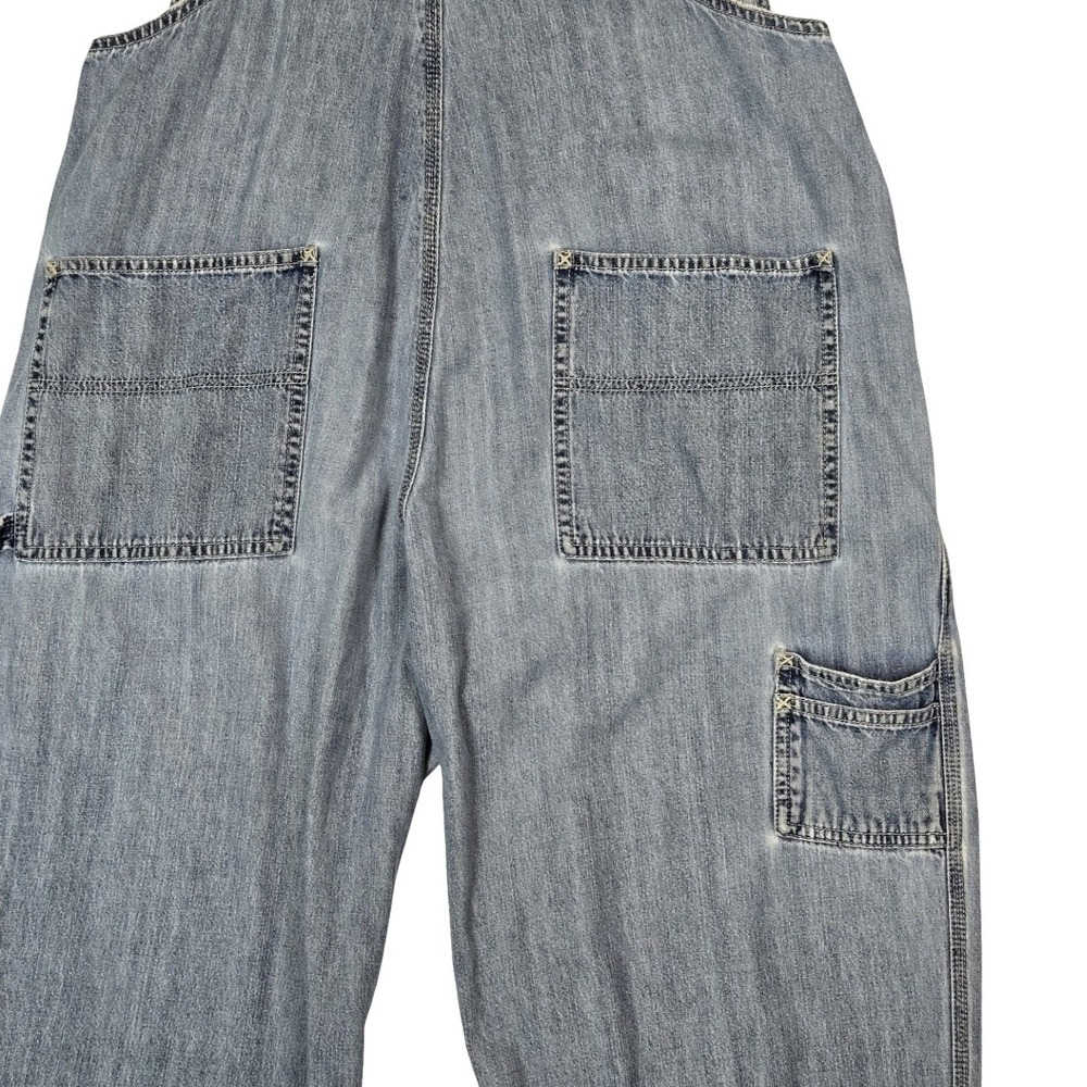 VTG Y2K Old Navy Blue Jeans Denim Overalls Light Wash Baggy Oversize Grunge - Picture 9 of 9